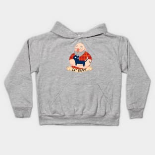 Cat Daddy lumberjack cartoon character Kids Hoodie